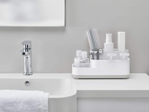 Joseph Joseph 70513 EasyStore Bathroom Storage Organizer Caddy Countertop, Gray, 11.9 x 11.6 x 24.9 cm