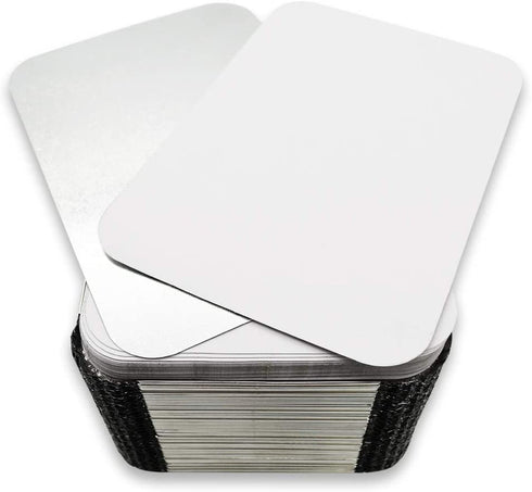 (50 Pack) Premium 1.5-LB Takeout Pans with Lids l Medium 7" x 5" x 2" l Heavy Duty Disposable Aluminum Foil for Catering Party Meal Prep Freezer Drip Pans BBQ Potluck Holidays