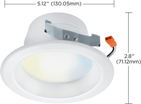 Satco S11259 Starfish 4 Inch Retrofit WiFi Smart LED Recessed Downlight, Works with Siri, Alexa, Google Assistant, SmartThings, Tunable White, 700 Lumens