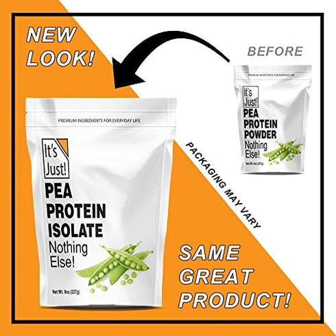 It's Just! - Pea Protein Powder, Ultra Smooth Texture, Unflavored, Canadian Grown Peas, Vegan, Plant Based Protein, 8oz