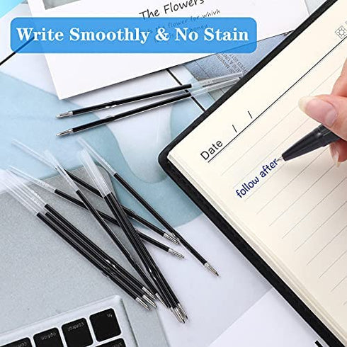 100 Pieces Ink Pen Refills Replaceable 0.7mm Ballpoint Pen Refills 4.2inch Blue Black Ink Refills Smooth Writing Pen Refills for Retractable Pens Office School Supplies (Black Blue)