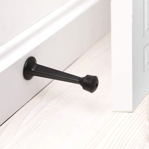 HOME MASTER HARDWARE Solid Heavy Duty Door Stops Door Stoppers 3" Oil Rubbed Bronze w/ Rubber Tip 12 Pack
