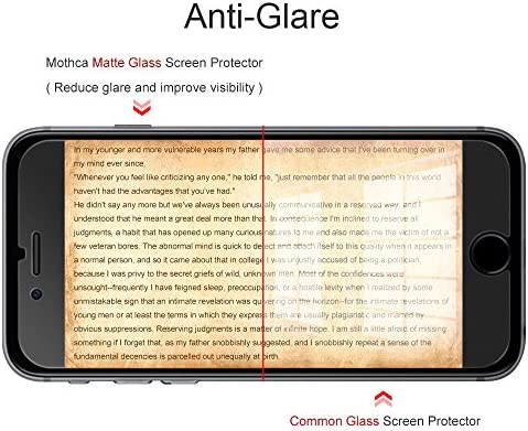 iPhone 8 Plus / 7 Plus Matte Glass Screen Protector, Mothca Anti-Glare & Anti-Fingerprint No Dazzling 9H Hardness HD Tempered Glass Shield Film for iPhone 8 Plus/7 Plus, Smooth as Silk Amazing Touch
