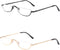 KoKoBin Half Reading Glasses - 2 Pairs Half Rim Metal Frame Glasses Spring Hinge Readers for Men and Women, Black+Gold 3.00