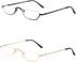 KoKoBin Half Reading Glasses - 2 Pairs Half Rim Metal Frame Glasses Spring Hinge Readers for Men and Women, Black+Gold 3.00