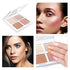 CCbeauty 4 Color Highlighter Makeup Palette with Powder Brush Shimmer Bronzers Contour Shadow Illuminating Highlight Blush Palette Cheek Cosmetic Kit,Pearl,Valentine's Day Gift Sets for Her, Girls Women