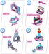 U & I Direct Building Blocks Set Toy for Girls, 25 in 1 Pink Princess Castle Building Bricks, 568 PCS STEM Construction Building Blocks Toys Set for Birthday for Kids Aged 6 7 8 9 10 11 12 Yr Old