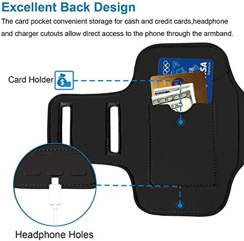 Galaxy S22+, S21 FE, S20 FE Armband, BUMOVE Gym Running Workouts Sports Cell Phone Arm Band for Samsung Galaxy S20 Plus/S21 Plus/S22 Plus, S20 FE/S21 FE 5G with Key Holder (Black)