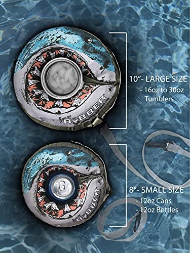 BLUE SMALL - Human Bobber Inflatable Floating Drink Holder – Beverage Bobber Drink Float for Tumblers, Yeti, Tervis, or Wine Bottle in the Hot Tub, Pool or Boat (SMALL 12oz Cans or Bottles)