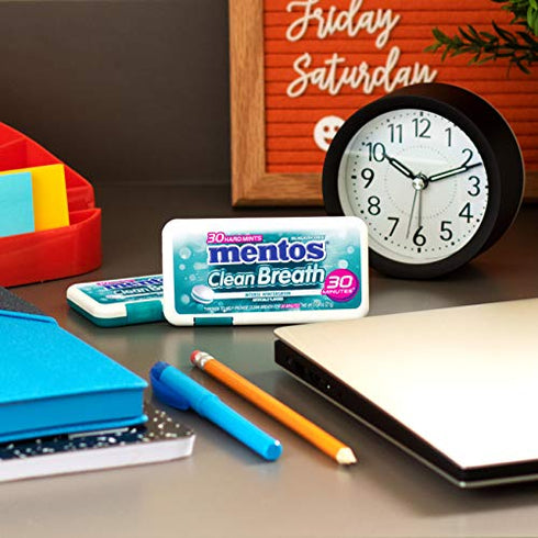 Mentos Clean Breath Hard Mints Sugar Free Candy, Wintergreen, (Pack of 12)