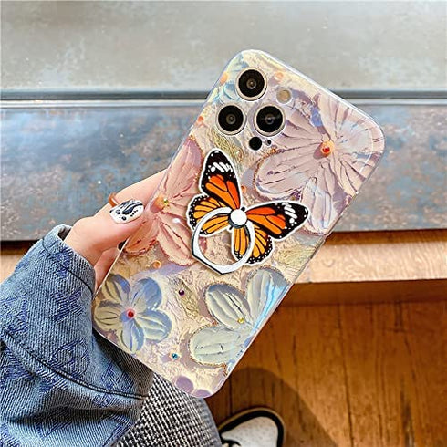 Butterfly Phone Ring Stand Holder ,Butterfly Phone Ring Holder Kickstand 360 Rotation Finger Ring Stand Phone Grip Compatible with iPhone,Samsung,LG,Sony,HTC and More(Butterfly Phone Ring Stand)