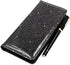 Menesia Checkbook Cover for Men & Women RFID Glitter Leather Check Book Holder Wallet