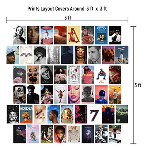 Album Cover Wall Collage Kit Aesthetic Pictures, Aesthetic Room Decor, Bedroom Decor for Teen Girls, Wall Collage Kit, VSCO Room Decor, Posters for Room Aesthetic, Collage Kit (4 x 6 in)