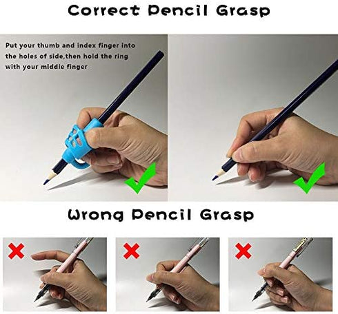 Koabbit - Pencil Grips for Kids Handwriting,Pencil Holder for Toddlers/Preschool 2-4 Year learning to Write, Writing aid Grip Tools for Children's Training Pen Holding Posture Correction Tools(3 PACK)