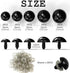 Safety Eyes for Amigurumi Crochet 30PCS 16-24 mm, Plastic Black Large Safety Doll Eyes Stuffed Animal Eyes Craft Crochet Eyes for DIY of Puppet, Bear, Toy Doll Making Supplies