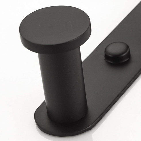 BigBig Home Black Bathroom Towel Hook, Coat Rack with 5 Hooks Wall Mount Matte Black Robe Hanger Heavy Duty Stainless Steel, 13 Inch