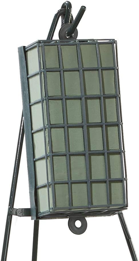 FloraCraft Floral Cage Arranger with Floral Wet Foam 3.75 Inch x 7 Inch x 12.75 Inch Green