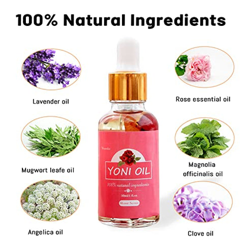 2 Packs Rose Essential Oil for Women, All Natural Feminine Oil Intimate Deodorant for Women, Ph Balanced and Eliminates Odor, 100% Natural Feminine Serum Made with Rose Essential Oils (1 fl oz/30 ml)