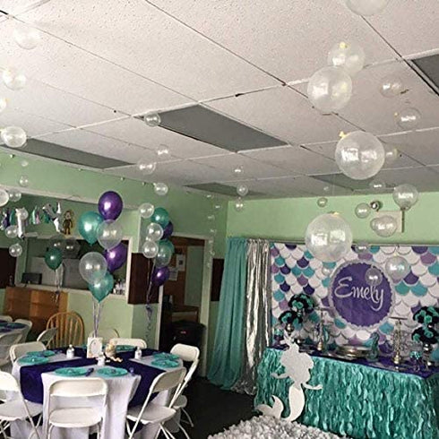 Clear Bubble Balloon Strands DIY Kit, 100pcs 10" Transparent Balloons Strands Kit Ideal for Kids Mermaid Shark Under The Sea Baby Shower Birthday Party Supplies Decorations
