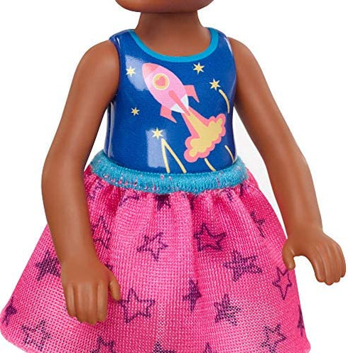 Barbie Club Chelsea Doll, 6-inch Brunette Doll with Space-Themed Graphic, GHV62
