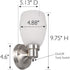 Design House 588814-SN Lydia Transitional 1-Light Indoor Wall Light Dimmable with a White Frosted Glass Shade and Twist On/Off Switch for Hallway Foyer Bathroom, Satin Nickel