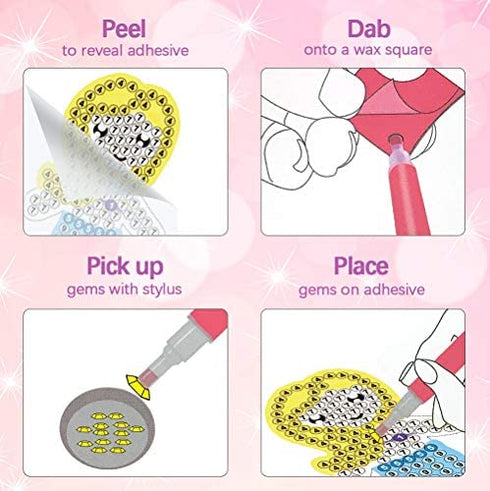 ORIENTAL CHERRY Arts and Crafts for Kids Ages 8-12 - Make Your Own GEM Keychains - 5D Diamond Painting by Numbers Art Kits Gifts for Girls Kids Toddler Ages 3-5 4-6 6-8