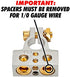 InstallGear 0/4/8 or 10 Gauge Battery Terminals with Shims - Positive and Negative | for Car Battery, Battery Pack, Battery Terminal Connectors, 0 Gauge, 4 Gauge, 8 Gauge, and 10 Gauge Wires