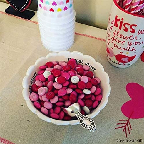 Mud Pie 4881012S Candy Dish"Sweet Stuff" with Scoop, White