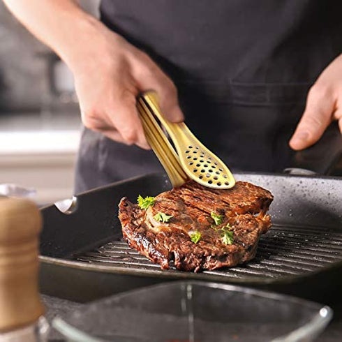 8 Pieces Gold Tongs Mini Serving Tongs Set Small Kitchen Appetizer Tongs Stainless Steel Sugar Cube Tongs for Tea Party Coffee Bar Cooking