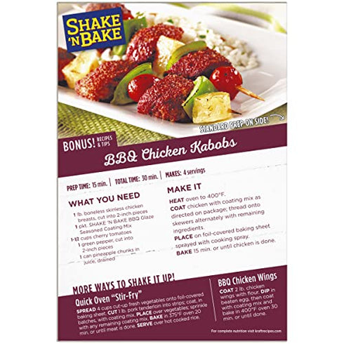 Shake 'N Bake BBQ Glaze Seasoned Coating Mix 6 Ounce (Pack of 8)