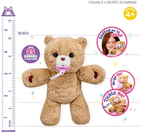 Little Live Pets Cozy Dozy Cubbles The Bear - Over 25 Sounds and Reactions | Bedtime Buddies, Blanket and Pacifier Included | Stuffed Animal, Best Nap Time, Interactive Teddy Bear, 14.9 Ounces