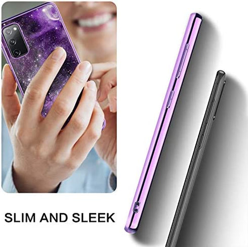 BENTOBEN Samsung S20 FE Case, Galaxy S20 FE 5G Case, Slim Fit Glow in The Dark Shockproof Protective Hybrid Hard PC Soft TPU Bumper Phone Cover for Samsung Galaxy S20 Fan Edition 2020, Purple Nebula