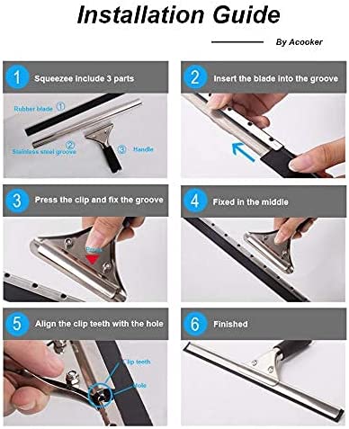 41" Squeegee Blade Squeegee Rubber Replacement Squeegee Scrubber Refill Head for Window,Glass,Floor,Cut-to-Size,2 pcs