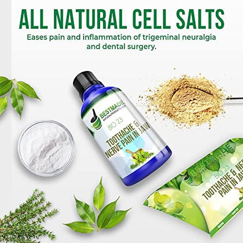 Toothache & Nerve Pain in Jaw Bio23, 300 pellets, For Relief of Trigeminal Neuralagia Associated Muscle Spasms, Painful Cavities, Tooth Sensitivity and Pain After Dental Work