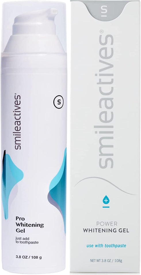 Smileactives Teeth Whitening Gel, Easy to use Teeth Whitener for White Teeth and a Brighter Smile! - Simply add Tooth Paint Gel to Toothpaste! - Safe for Daily use - Large 3.8oz (90 Day Supply)