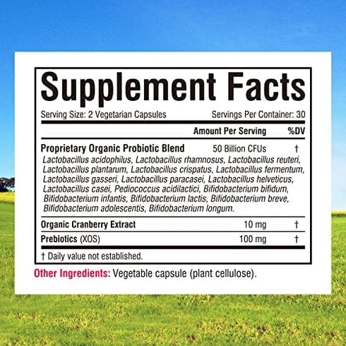INNATE Vitality Probiotics for Women, 50 Billion CFUs, 17 Proven Strains, 60 Veggie Caps, Formulated with Prebiotics and Cranberry Extract,Non-GMO, Supports Vaginal, Digestive and Immune Health
