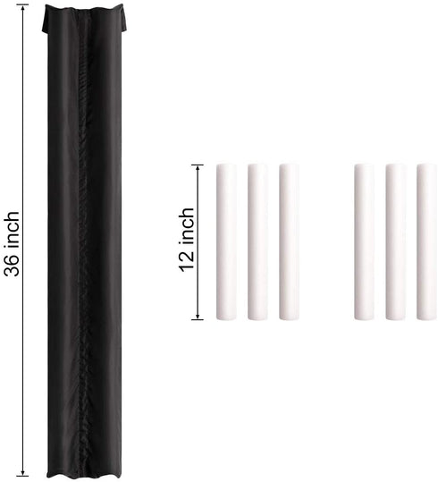 DNC Twin Door Draft Stopper, Thicker 2" Foam Weather Stripping Noise Blocker Window Breeze Adjustable Seal Bottom of Door 32" to 36", Under Door Sweep Soundproofing Guard