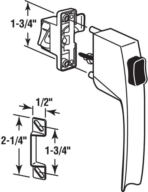 Prime-Line K 5145 Screen and Storm Door Push Button Latch Set With Night Lock Replace Old or Damaged Screen or Storm Door Handles Quickly and Easily White Finish (Fits Doors 5/8 1-1/4 Thick)