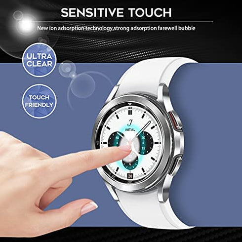 (4 Pack) Orzero Compatible for Samsung Galaxy Watch 4 Classic 42mm, Watch 3 (41mm), Watch (42mm) Tempered Glass Screen Protector, 2.5D Arc Edges 9 Hardness HD Bubble-Free (Lifetime Replacement)