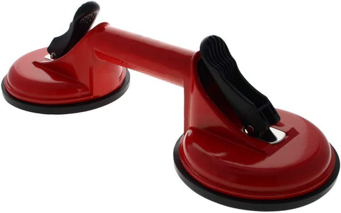 Utoolmart Vacuum Suction Cup Glass Lifter for Glass/Tiles,Dent Remover Gripper Aluminum Sucker Plate, Double Handle Locking Red