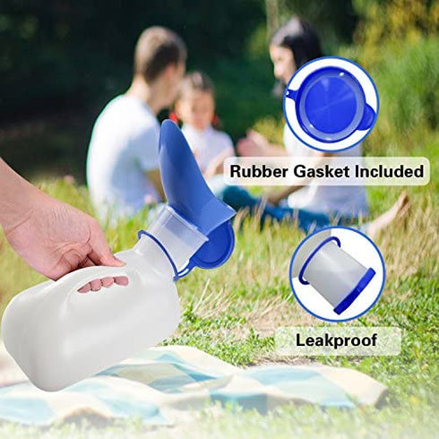 AWOKEN Unisex Urinal, Portable Toilet Urinal for Men and Women, Pee Bottle with a Lid and Funnel for Elderly Kids and Patients for Camping Outdoor Travel