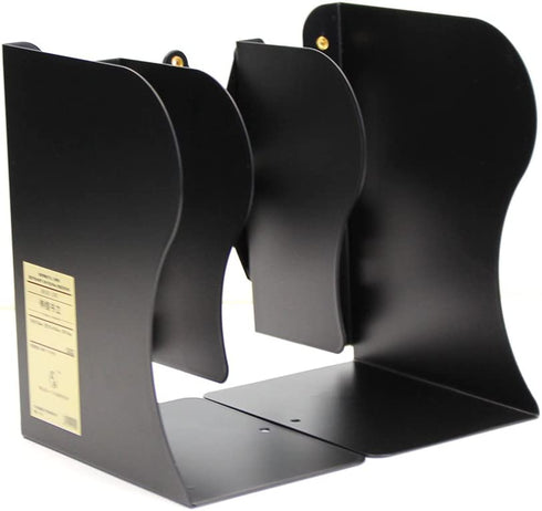Md Trade Bookends Metal Iron Adjustable Books Holder Stand Desk Heavy Duty Nonskid Bookend, Black