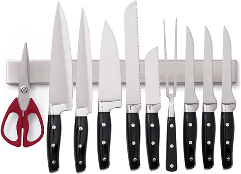 Gorilla Grip Premium Magnetic Knife Strip, 16 Inch Bar, Rust Resistant Stainless Steel, Organize, Store Knives on Magnet Bar Securely, Easy Install Wall Mounted Holder, Kitchen and Workspace Versatile