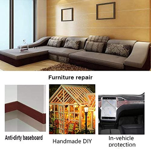 DUDUA Repair Tape Patch Wood Grain Patterned for Furniture Door Craft (Red Oak)