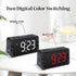Digital Alarm Clock, LED Electronic Clocks with White&Red Colors Switching Alarm Clock for Heavy Sleepers Adults with 30-100dB Adjustable Volume and 0-100% Brightness ,USB Charger