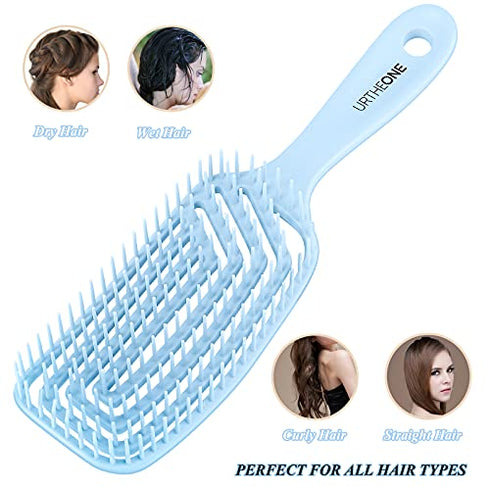Hair Brush,Detangling Hair Brushes, Detangler Curved Vented HairBrush for Women Men Black Natural Curly Wet Dry Thick Straight Long Hair, Afro American Type 3a-4c, Comfortable Grip ,Easy to Clean