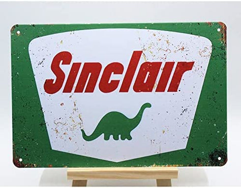 Standard Sinclair Tin Metal Wall Decoration, Original Design Thick Tinplate Wall Art Sign for Man Cave/Garage