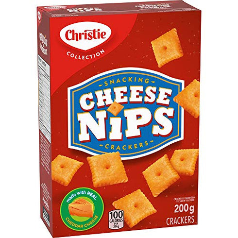 Christie Cheese Nips Cheddar Baked Snack Crackers, 1 Box (200g)