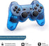 Burcica Wireless Controller for PS2 Play station 2 Dual Vibration - ClearBlue and ClearRed