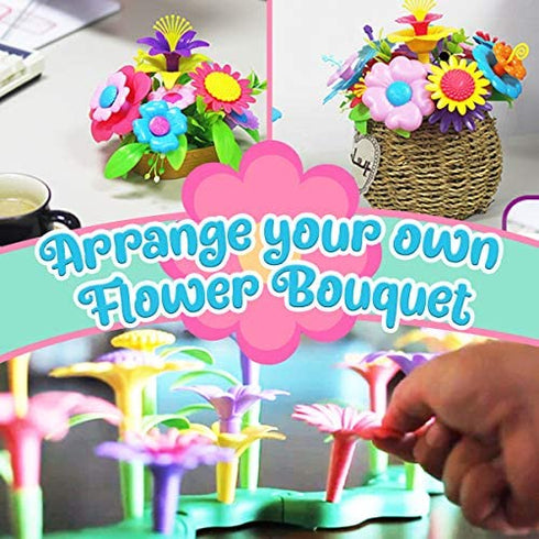 Innorock Flower Garden Building Toy Set for 3, 4, 5, 6, 7 Year Old Girls - STEM Toys for Educational Activity - Flower Stacking Toys, Preschool Learning Activity, Toddler Girl Toys, Gifts for Girls